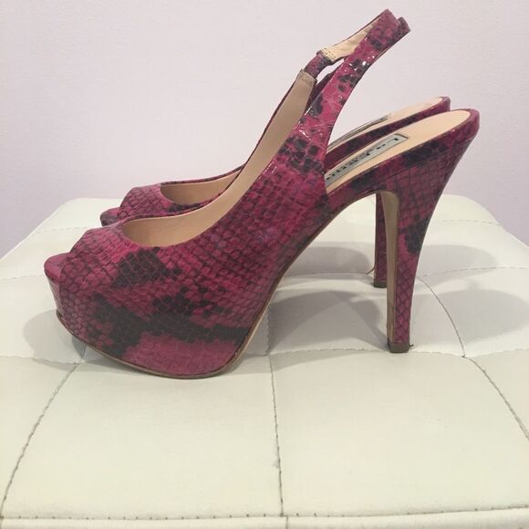 La Fenice Venezia pink snakeskin heels - Picture 5 of 7